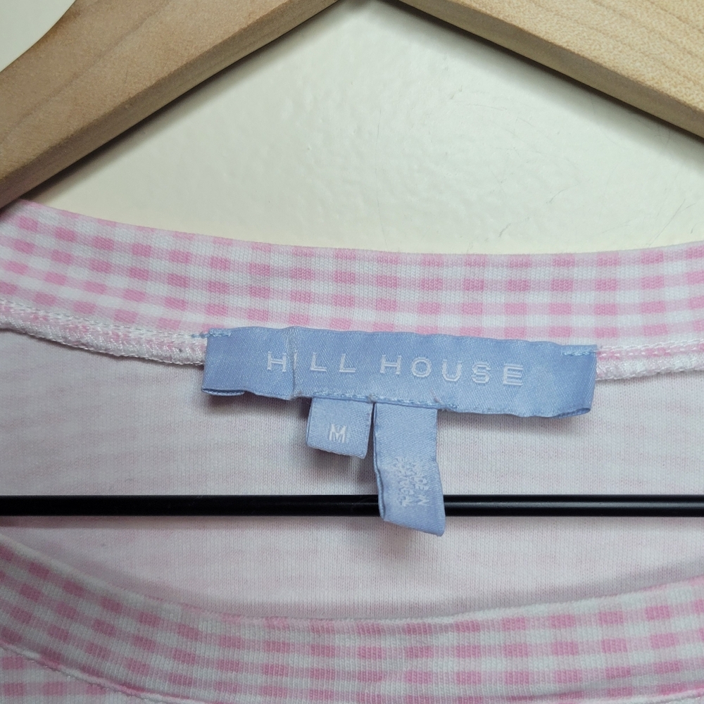 Hill House pink gingham pajama set, sz m - Picture 6 of 8